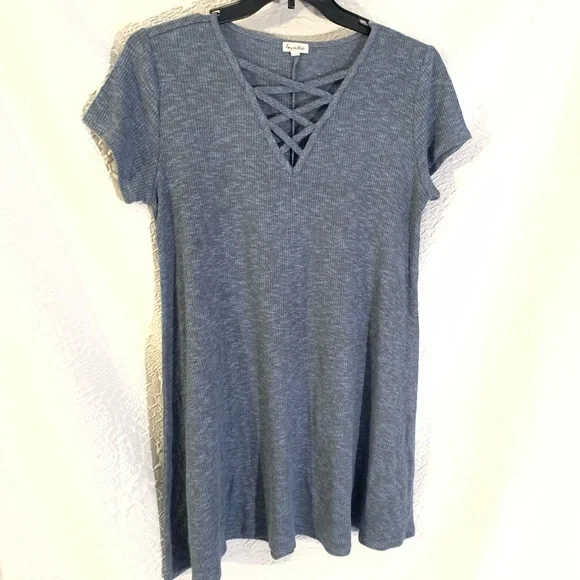 Never Worn! Love, Fire Blue Knit Midi Dress - Picture 2 of 5